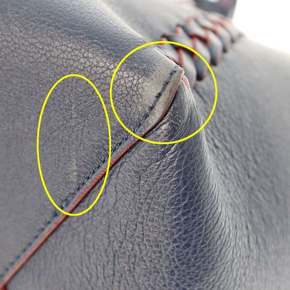 Louis Vuitton LockMe Hippo Shoulder Bag Grain Calf Leather Marine Rouge Navy - Picture 5 of 16